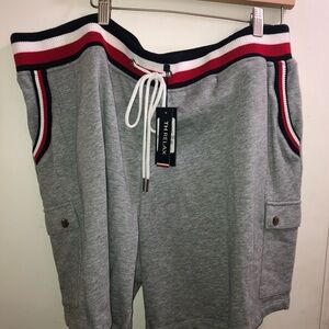 Tommy Hilfiger Gray Shorts with Red and White Accents